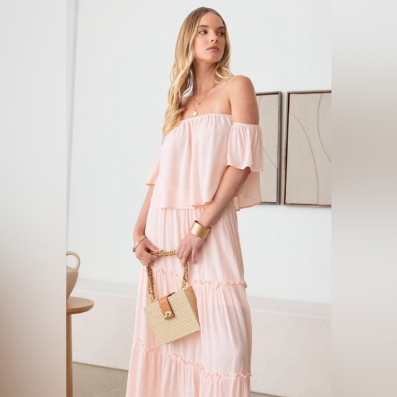 NWT-Sheer Off Shoulder Top & Maxi Skirt Set - Picture 5 of 7